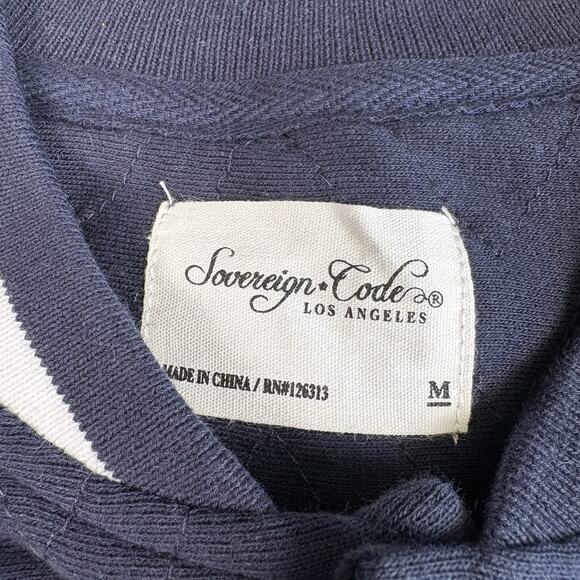 Sovereign Code Mens Medium Bloomington Varsity Jacket Striped Ribbed Long Sleeve - Picture 3 of 14